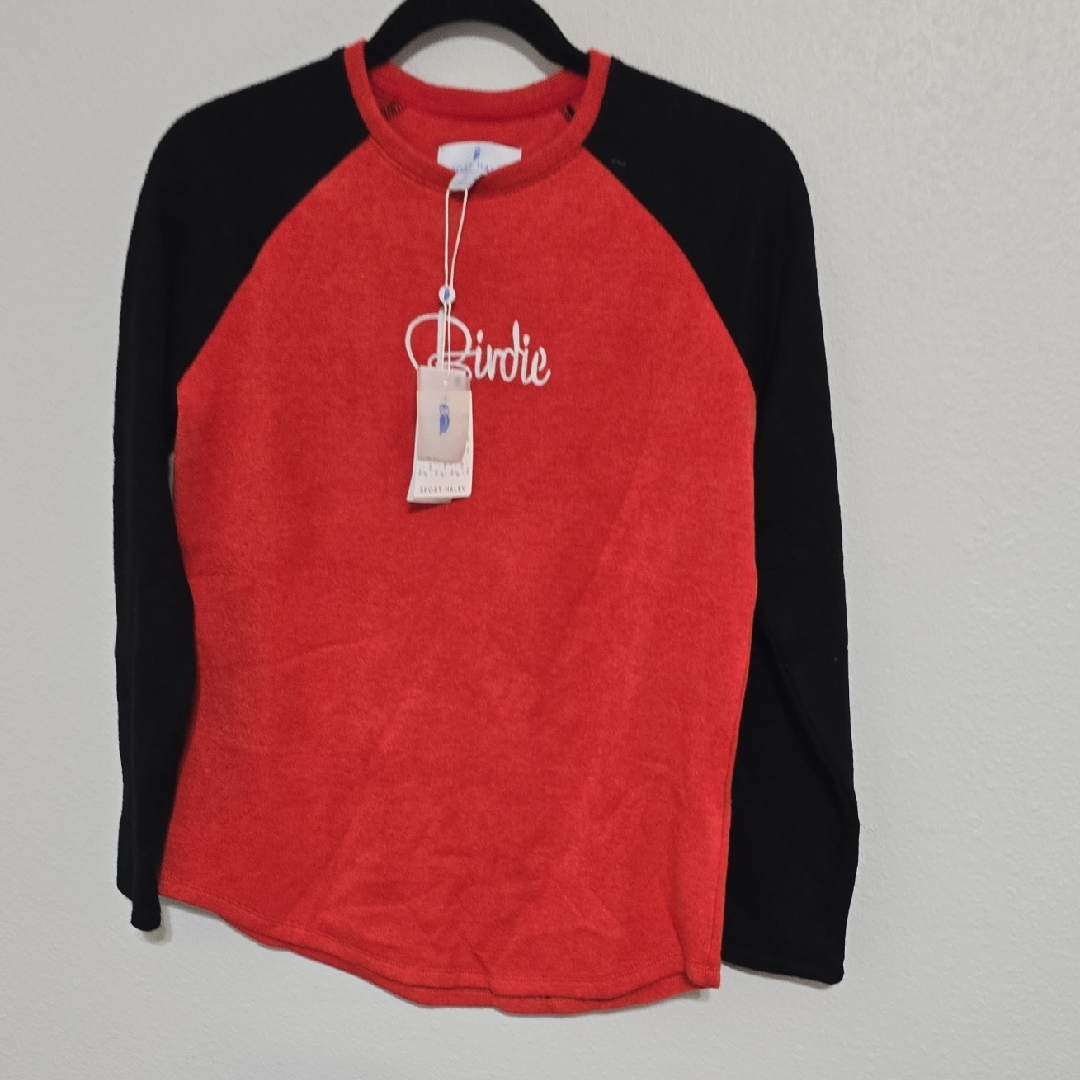 Birdies Kids Long Sleeve Red And Black Tee